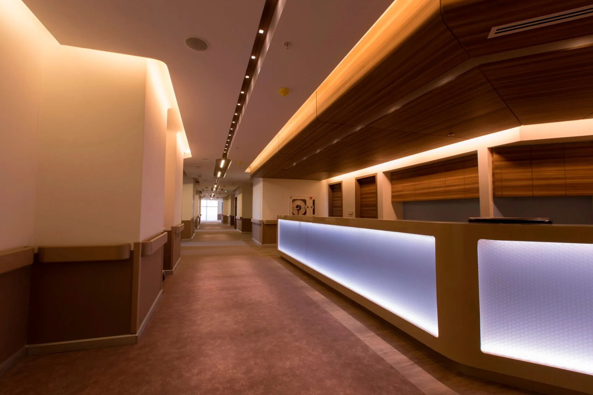 Ward corridor and reception desk