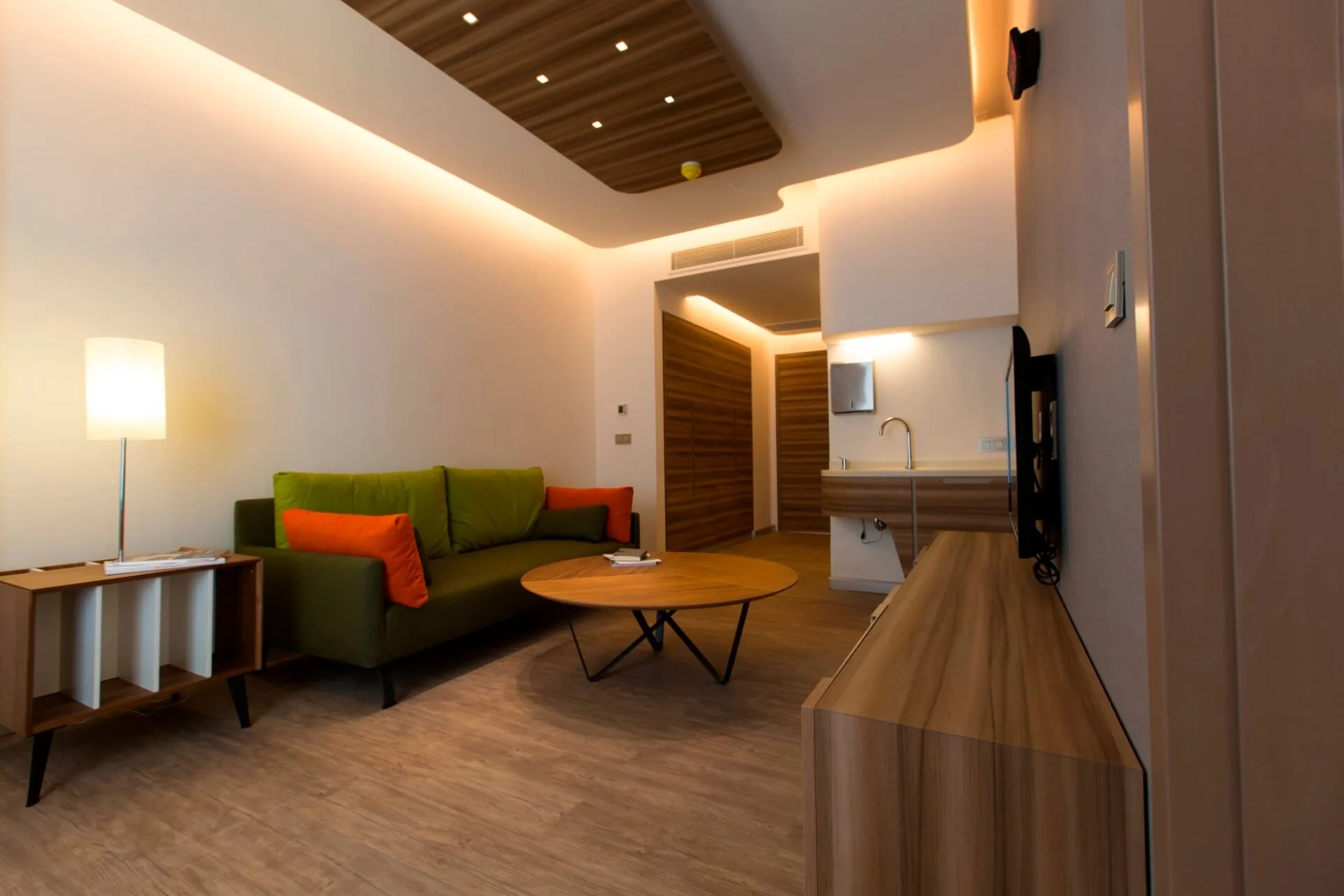 Private patient room with bed