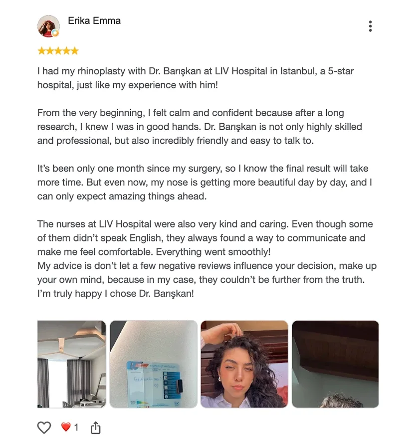 Erika Emma — rhinoplasty result